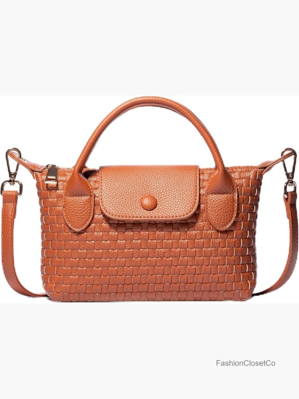 Small Woven Crossbody Bag Vegan Leather Mini Dumpling Tote Y2K